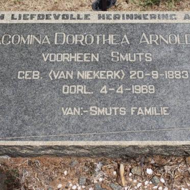 ARNOLDI Jacomina Dorothea, formerly SMUTS, nee VAN NIEKERK 1883-1969