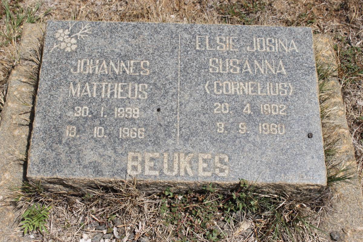 BEUKES Johannes Mattheus 1899-1966 &amp; Elsie Susanna CORNELIUS 1902-1960