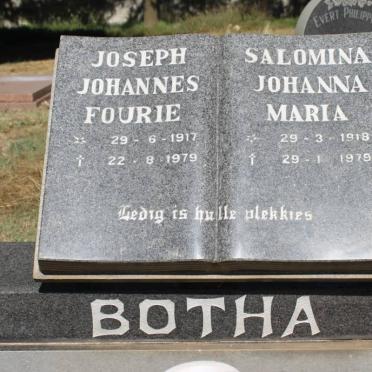 BOTHA Joseph Johannes Fourie 1917-1979 &amp; Salomina Johanna Maria 1918-1979