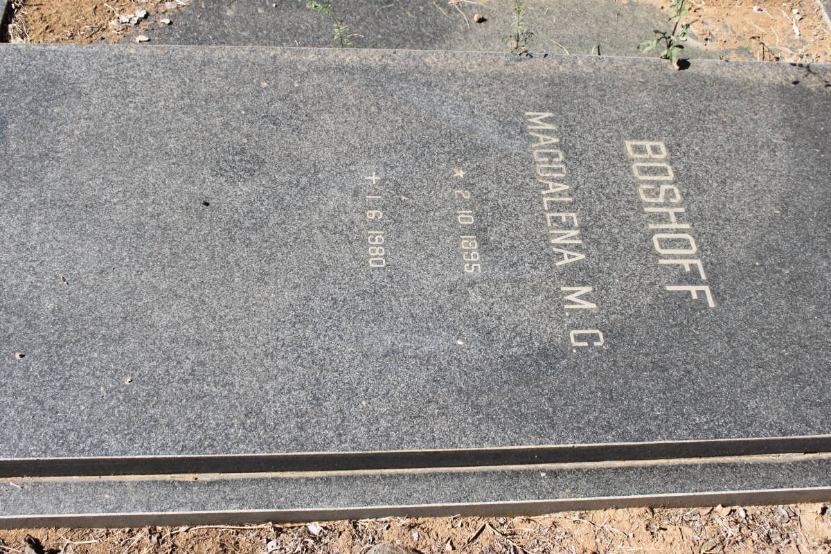 BOSHOFF Magdalena M.C. 1895-1980