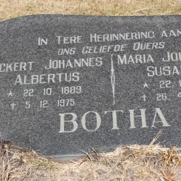 BOTHA Ockert Johannes Albertus 1889-1975 &amp; Maria Johanna Susanna 1894-1976