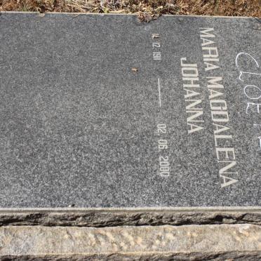 CLOETE Maria Magdalena Johanna 1911-2000