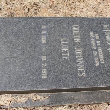 CLOETE Gideon Johannes 1904-1978