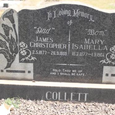 COLLETT James Christopher 1877-1959 &amp; Mary Isabella 1877-1964