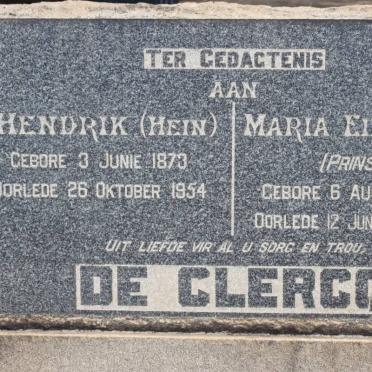 CLERCQ Hendrik, de 1873-1954 &amp; Maria Elizabeth PRINSLOO 1884-1965