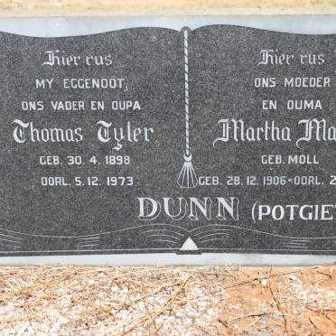 DUNN Thomas Tyler 1898-1973 &amp; Martha Maria POTGIETER nee MOLL 1906-1996