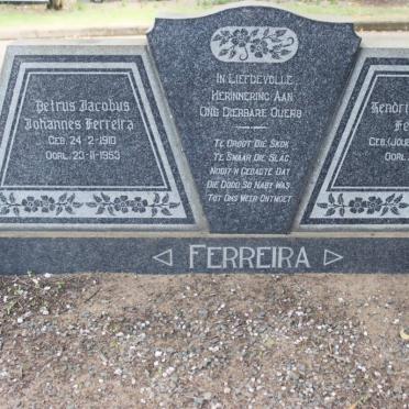 FERREIRA Petrus Jacobus Johannes 1910-1953 &amp; Kendrina Elzabe JOUBERT 1915-1955