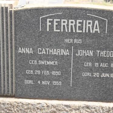 FERREIRA Johan Theodorus 1890-1971 &amp; Anna Catharina SWEMMER 1890-1959