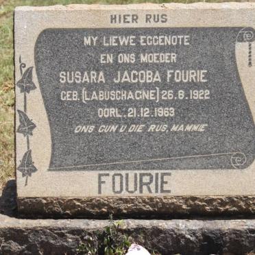 FOURIE Susara Jacoba geb LABUSCHAGNE 1922-1963