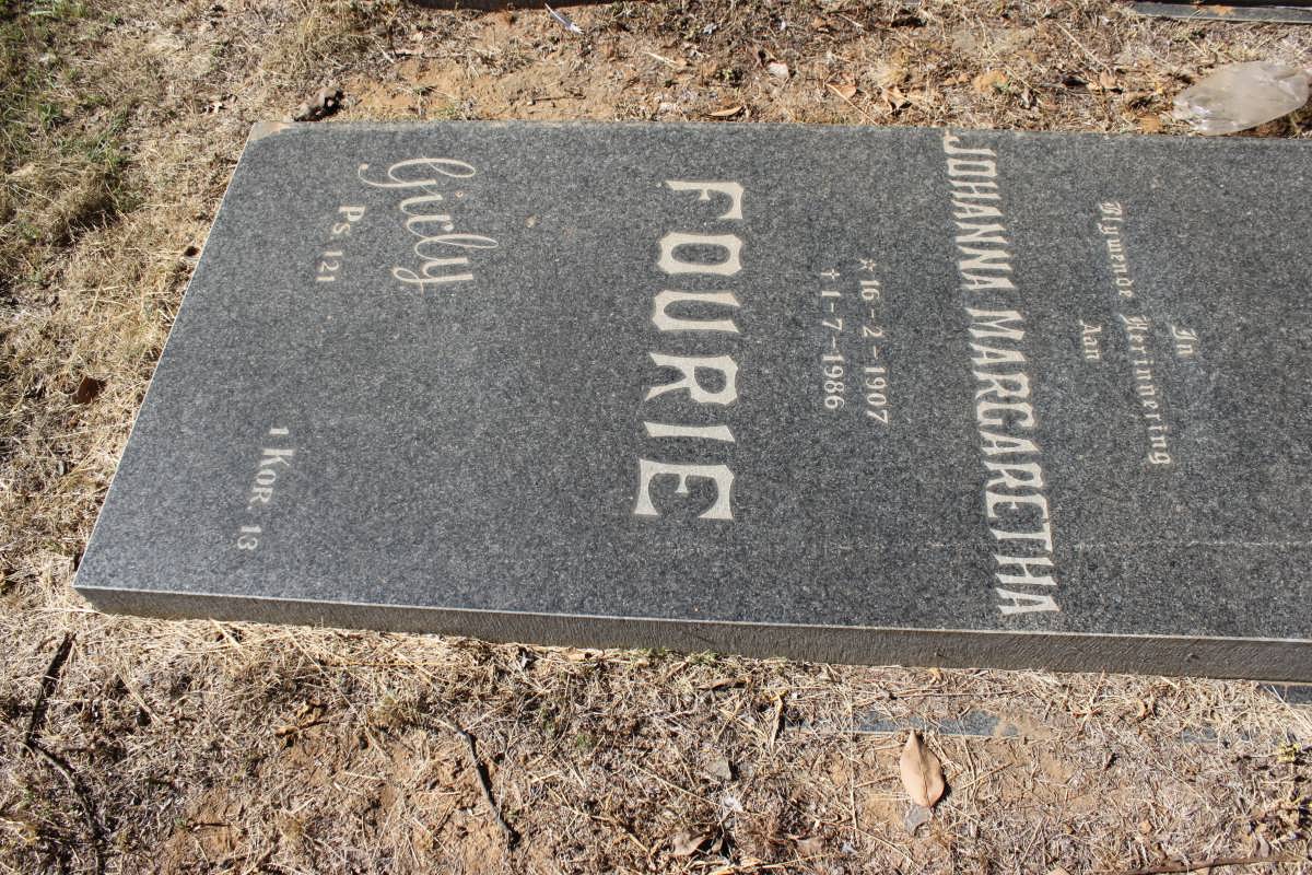 FOURIE Johanna Margaretha 1907-1986