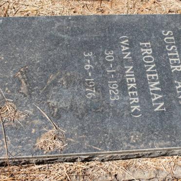 FRONEMAN Anna nee VAN NIEKERK 1923-1976