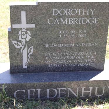 GELDENHUYS Dorothy Cambridge 1919-2002
