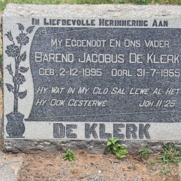 KLERK Barend Jacobus, de 1895-1955