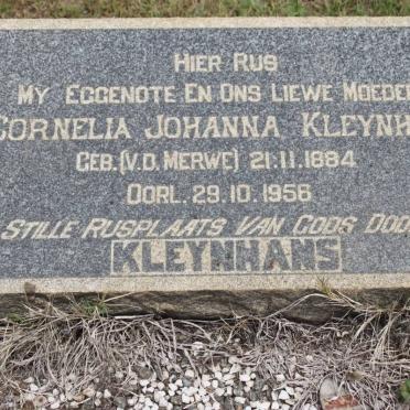 KLEYNHANS Cornelia Johanna nee V.D. MERWE 1884-1956