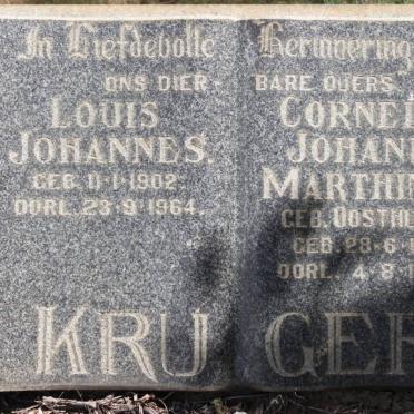 KRUGER Louis Johannes 1902-1964 &amp; Cornelia Johanna Marthinus OOSTHUYSE 1914-1989