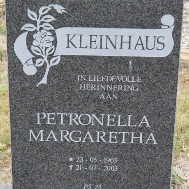 KLEINHAUS Petronella Margaretha 1903-2003