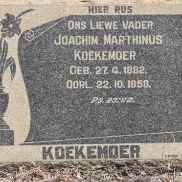 KOEKEMOER Joachim Marthinus 1882-1958