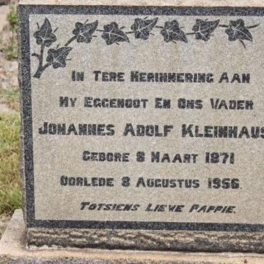 KLEINHAUS Johannes Adolf 1871-1956