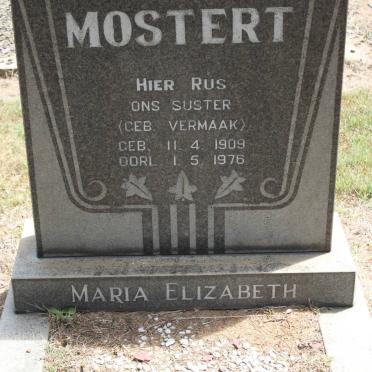 MOSTERT Maria Elizabeth geb VERMAAK 1909-1967