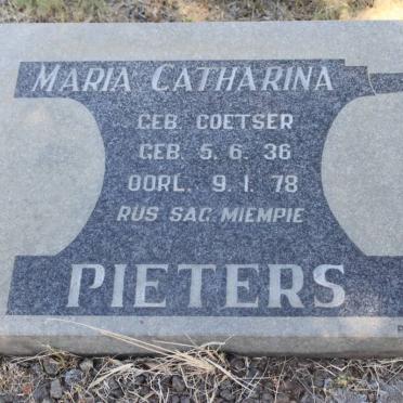 PIETERS Maria Catharina nee COETSER 1936-1978