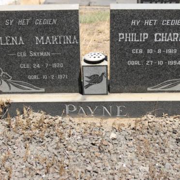 PAYNE Philip Charles 1919-1994 &amp; Helena Martina SNYMAN 1920-1971