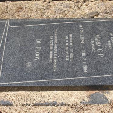 PLOOY Maria C.P., du 1924-1984