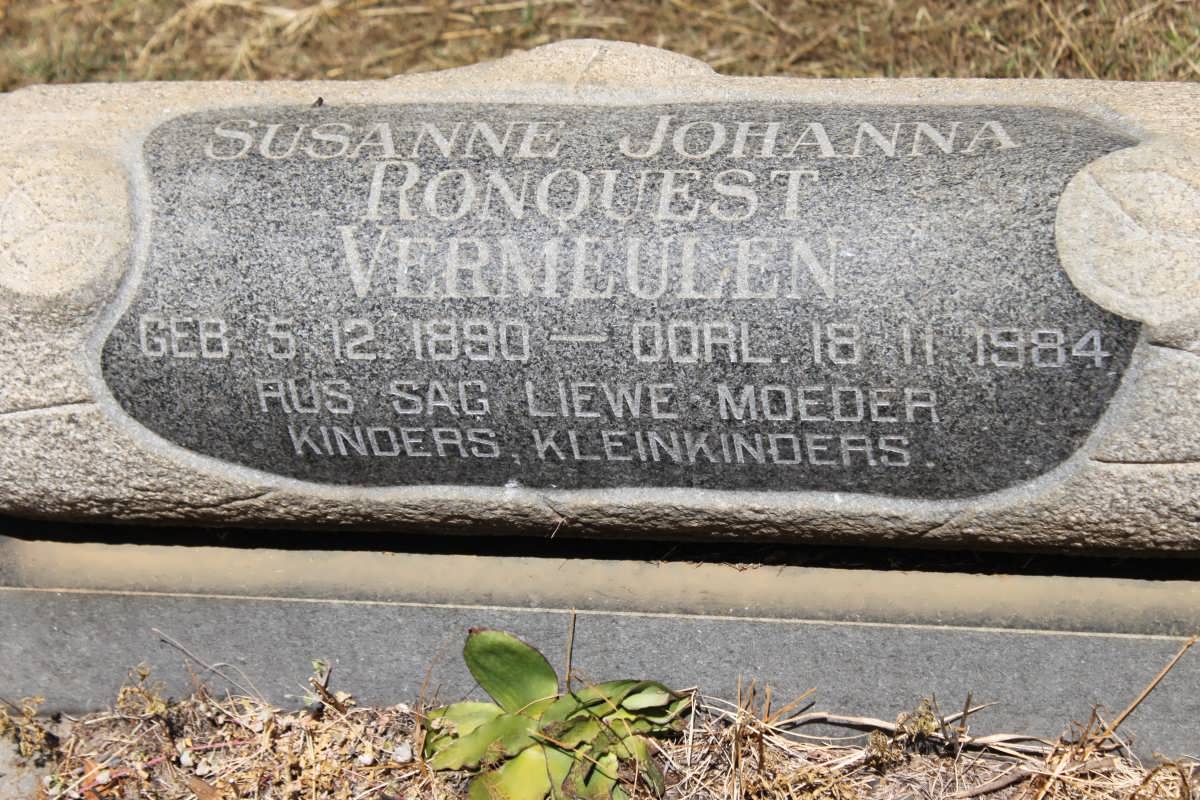 RONQUEST Susanne Johanna nee VERMEULEN 1890-1984