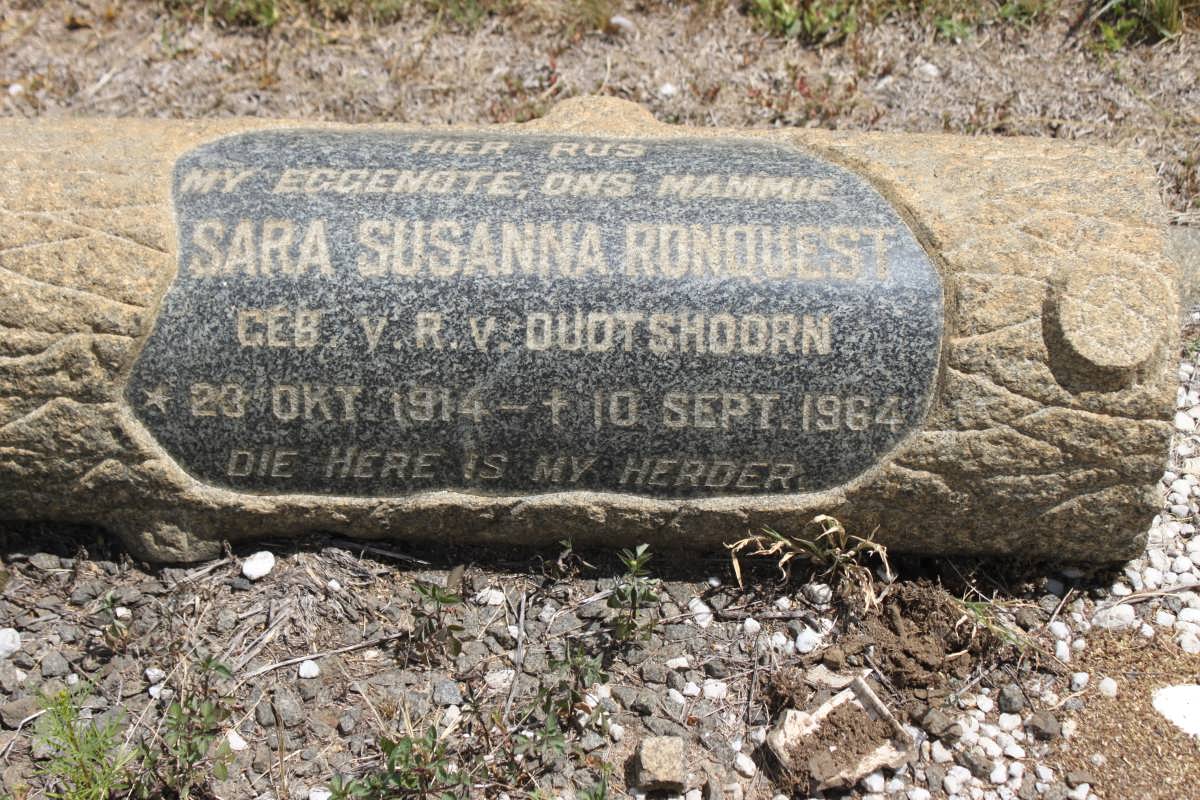 RONQUEST Sara Susanna geb v.R. v. OUDTSHOORN 1914-1964