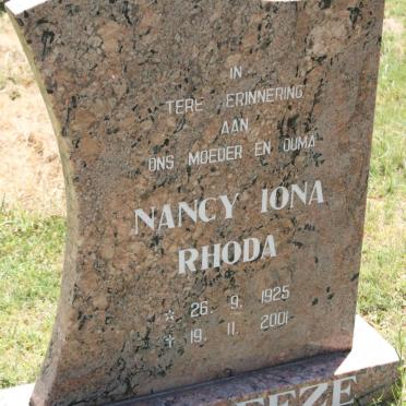 ROELOFFZE Nancy Iona Rhoda 1925-2001