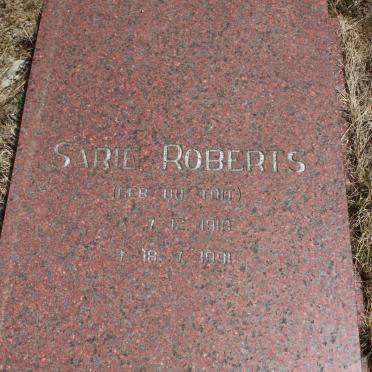 ROBERTS Sarie geb DU TOIT 1910-1991
