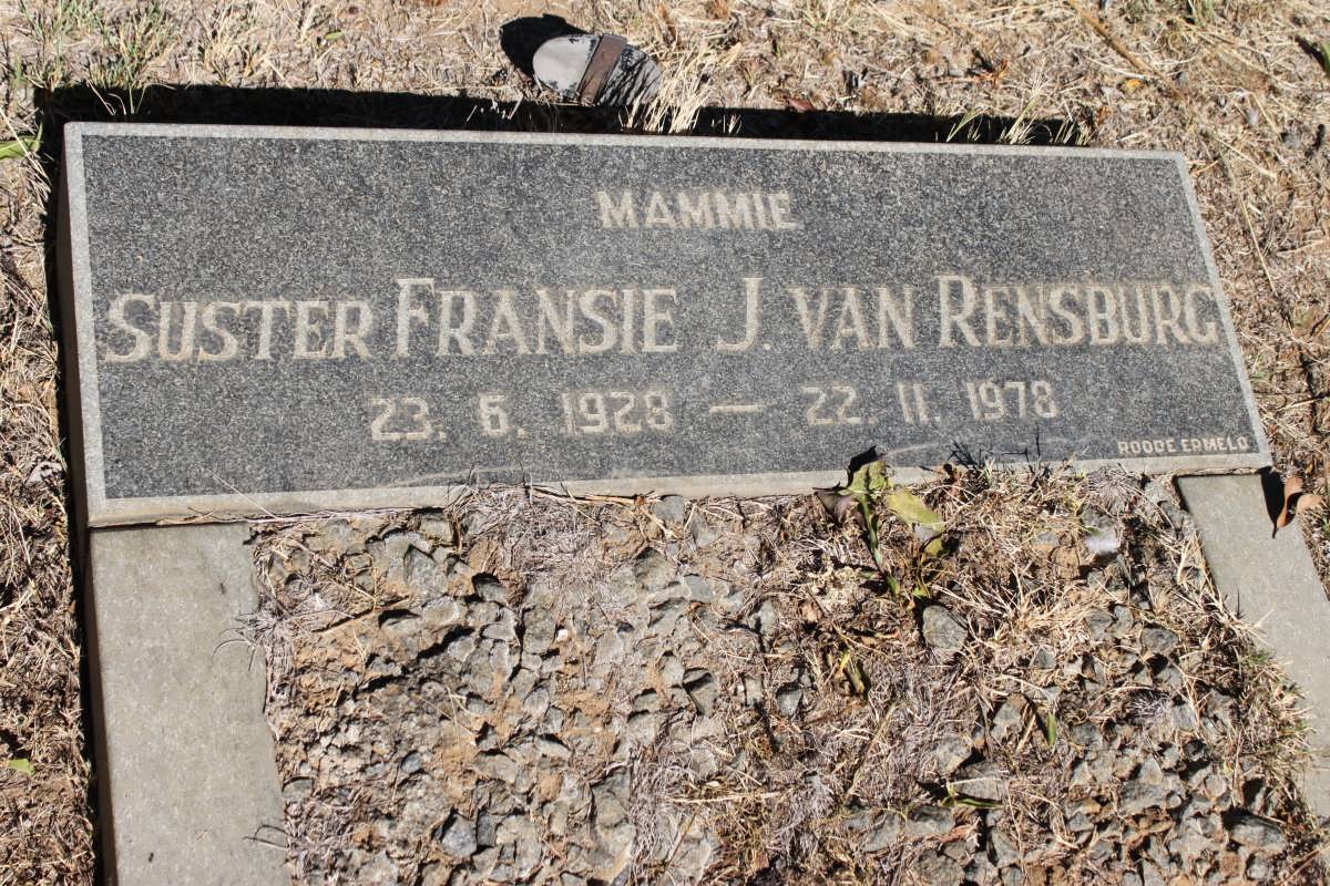 RENSBURG Fransie, J. van 1928-1978