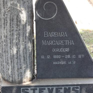 STEVENS Barbara Margaretha nee KRUGER 1889-1971