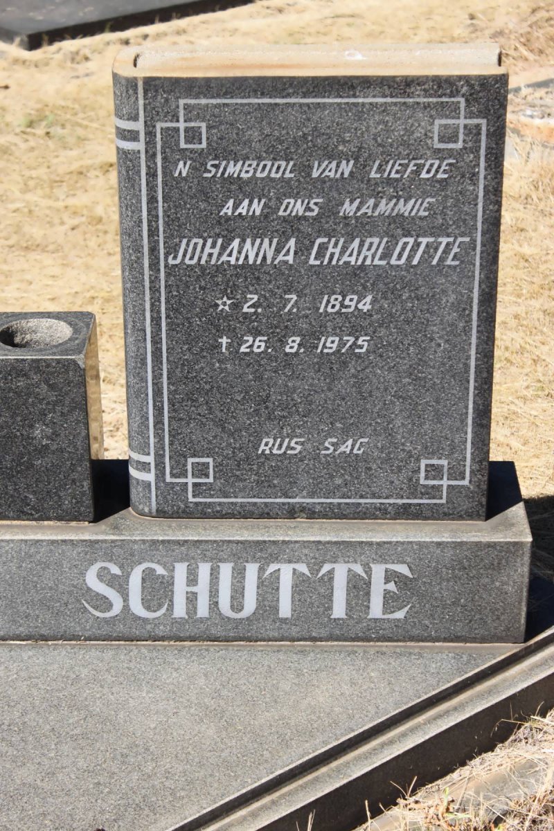 SCHUTTE Johanna Charlotte 1894-1975