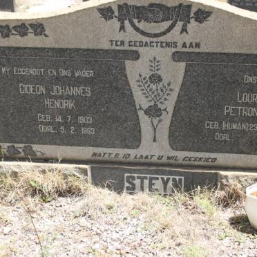 STEYN Gideon Johannes Hendrik 1903-1963 &amp; Lourencia Petronella HUMAN 1912-
