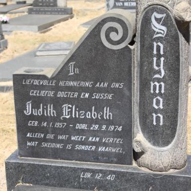 SNYMAN Judith Elizabeth 1957-1974