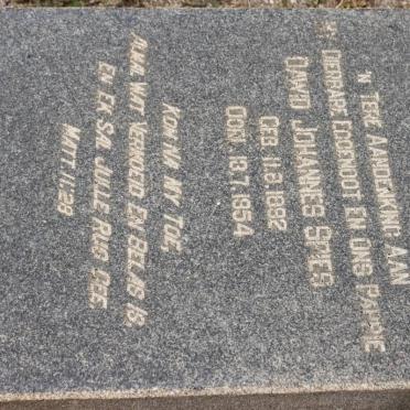 SPIES Dawid Johannes 1892-1954