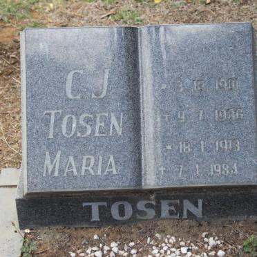 TOSEN C.J. 1910-1980 &amp; Maria 1913-1984