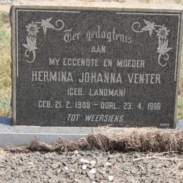 VENTER Hermina Johanna geb LANDMAN 1908-1996