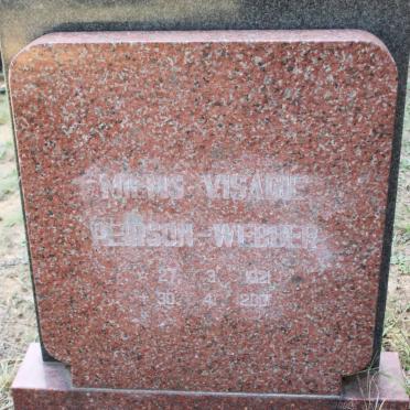 WEBBER Miems Visagie, Peirson 1921-2001