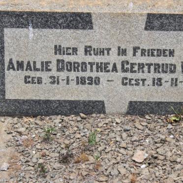 WALTER Amalie Dorothea Gertrud 1890-1954