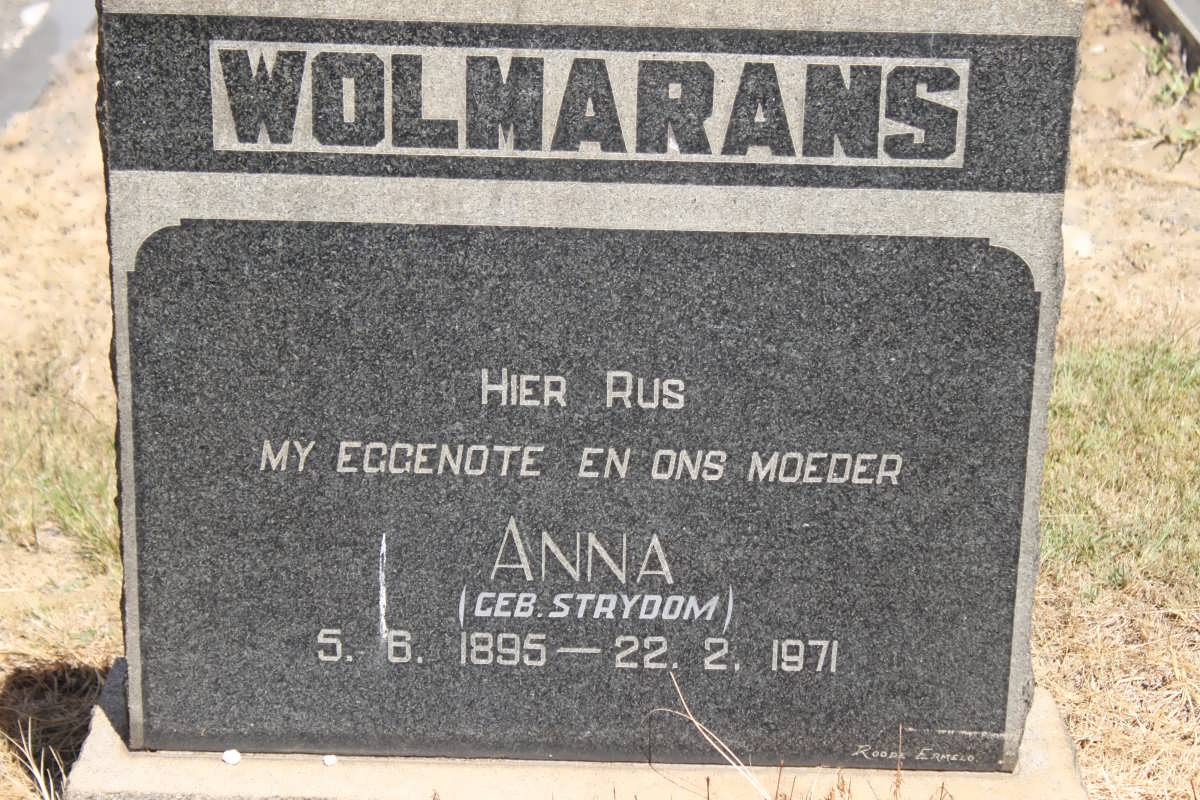 WOLMARANS Anna nee STRYDOM 1895-1971