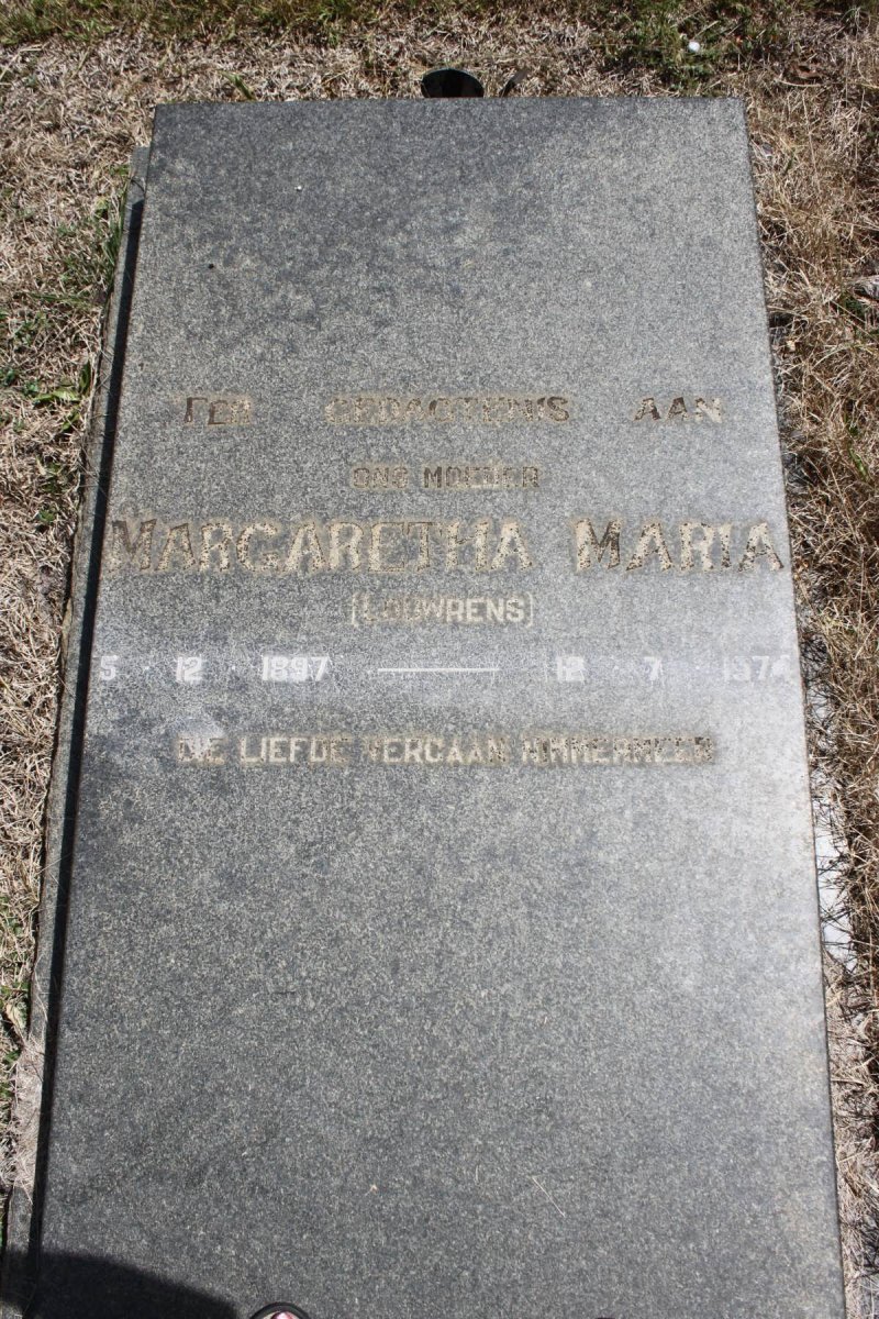 ZEELIE Margaretha Maria geb LOUWRENS 1897-1974