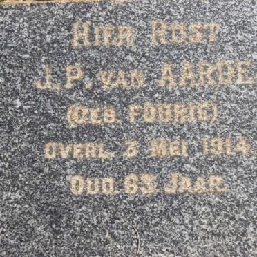 AARDE J.P, van nee FOURIE -1914