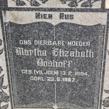 BOSHOFF Martha Elizabeth nee VILJOEN 1894-1967