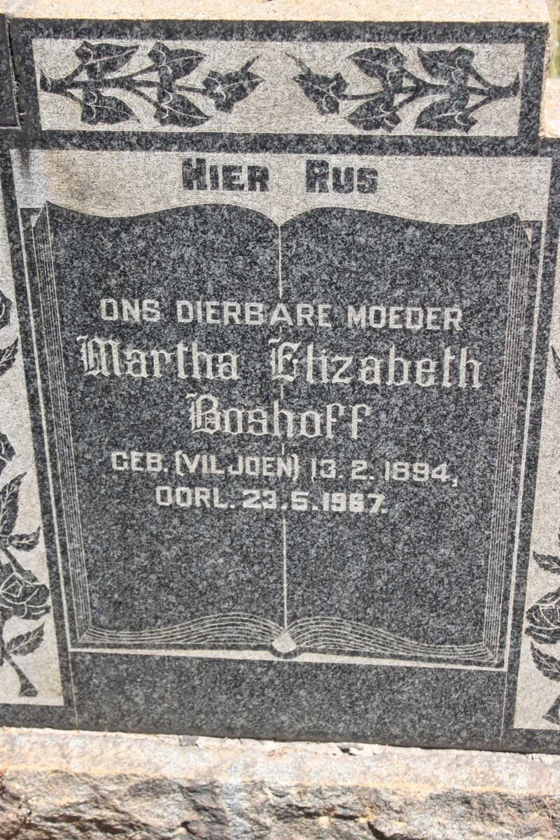 BOSHOFF Martha Elizabeth nee VILJOEN 1894-1967