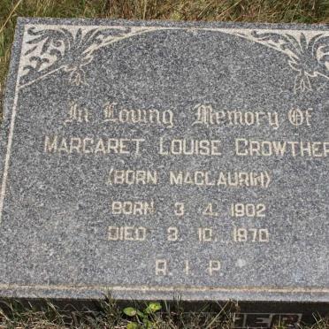 CROWTHER Margareth Louise nee MACLAURIN 1902-1970