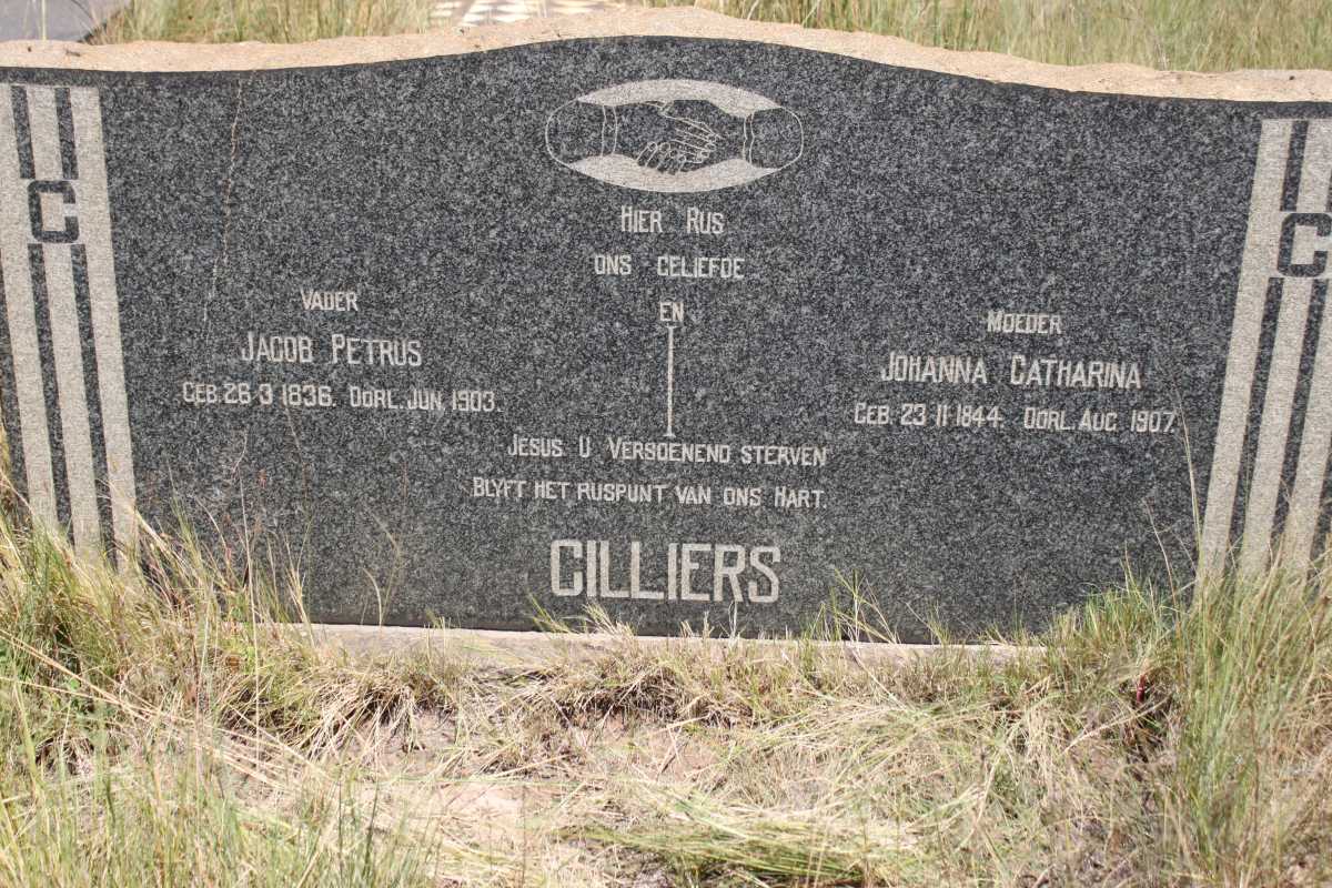CILLIERS Jacob Petrus 1836-1903 &amp; Johanna Catharina 1844-1907