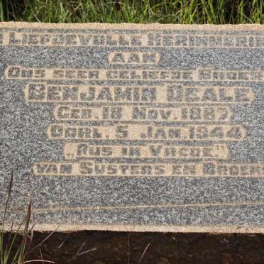 DEALE Benjamin 1887-1944