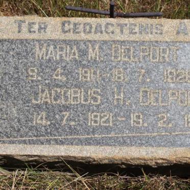 DELPORT Maria M. 1911-1928 :: DELPORT Jacobus H. 1921-1924