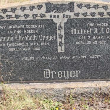 DREYER Michael J.J. 1882-1957 &amp; Catharina Elizabeth WIEGAND 1884-1952